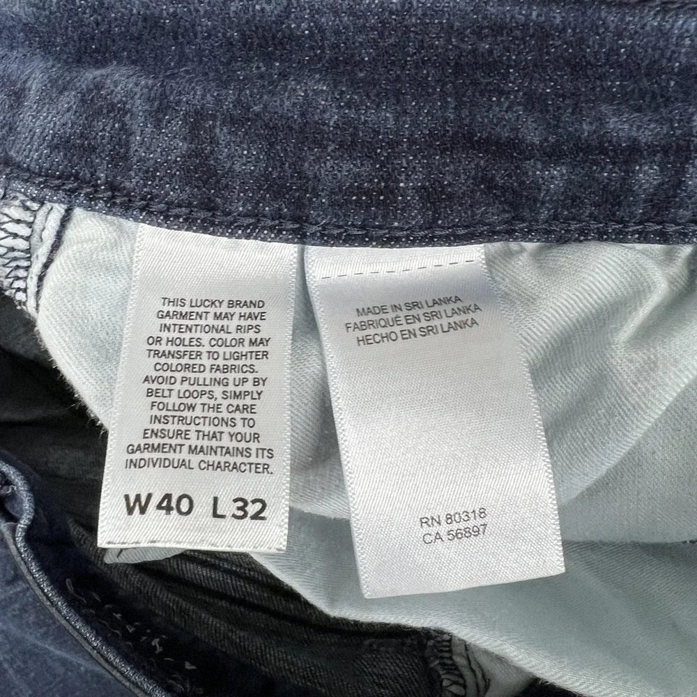 Lucky Brand Jeans Mens 40x32 Athletic Denim Stretch Straight Pants Fit36x29 READ